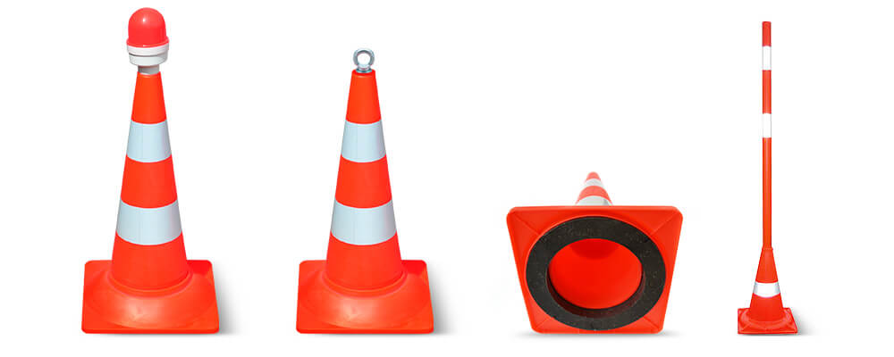 Конусы дорожные с дополнительным оборудованием